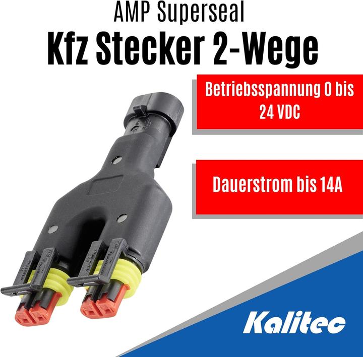 Actual product image Kalitec SuperSeal 2-pin Y-distributor 1.5 mm I car plug 2-way I waterproof dustproof IP69K I