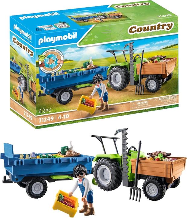 Productafbeelding Playmobil 71249 Trekker met aanhangwagen (71249, Playmobil Land)