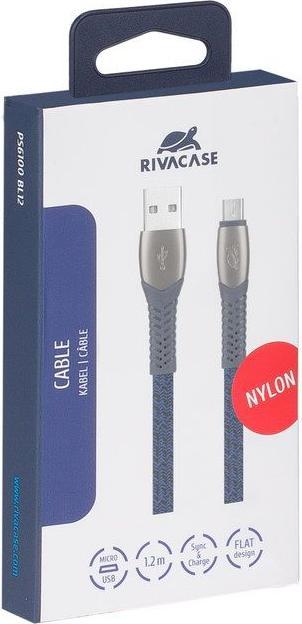 Image du produit Rivacase CÂBLE USB-C VERS USB2.0 /BLUE PS6102 BL12 (1.20 m, USB 2.0)