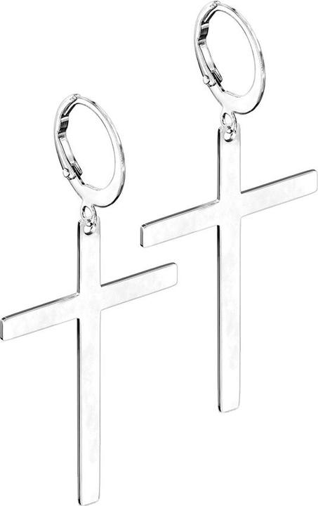 Image du produit Star Piercing Boucles d'oreilles argent pendentif croix (sans laiton, Acier chirurgical 316L)