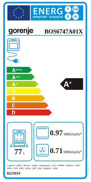 Energie-Label Gorenje BOS6747A01X