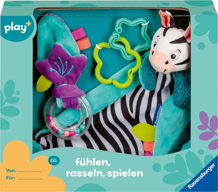 Image du produit Ravensburger 4858 play+ Toucher, hocher, jouer (set cadeau : zèbre), doudou, cadeau pour la fête des mères