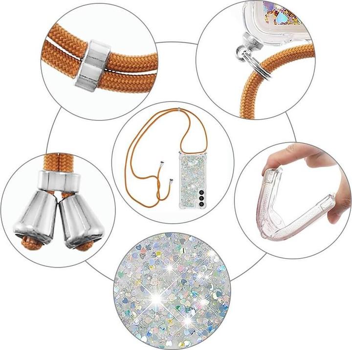 Actual product image Cover-Discount Glitter cover with silver lanyard (Samsung Galaxy S24+)