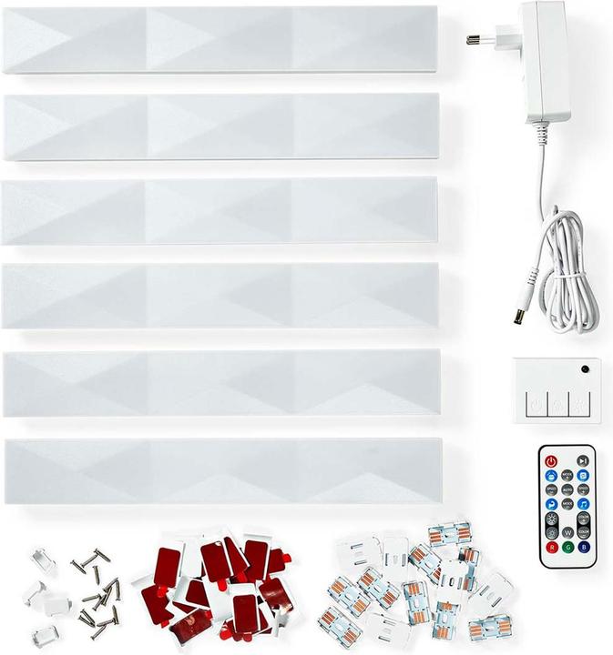 Actual product image Nedis SmartLife Decorative LED | Wall bar | Wi-Fi | RGBIC / Warm white | Android™ / IOS (Warm white, 14.40 cm, Indoor)