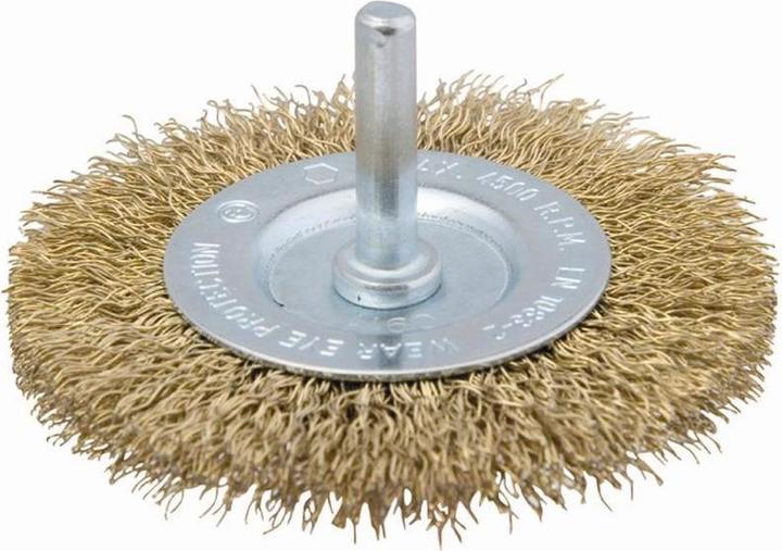 Productafbeelding Ironside 243023 Messing schijfborstel 75 mm 0,3 mm geplooid 6 mm schacht (0,3 mm)
