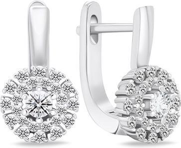 Brilio Silver - Decent silver earrings with zircons EA674W