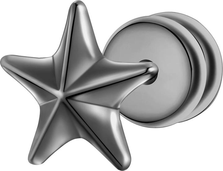 Actual product image True Rebels Men's stud earrings star - 36724 (Stainless steel)