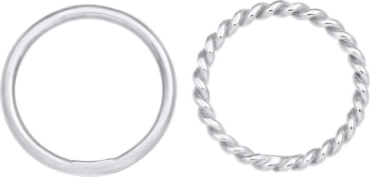 Produktbild Elli Ring Basic Twisted 2er Set 925 Silber (58, 925 Silber)