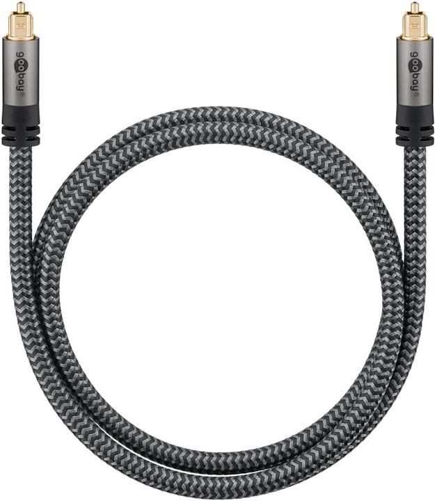 Actual product image Goobay TOSLINK cable, 1 m, Sharkskin Grey (1 m, TOSLINK)