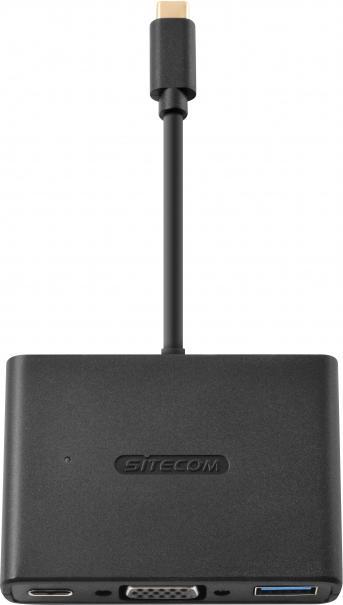 Actual product image Sitecom CN-364 USB-C to USB + VGA + USB-C 3-in-1 Adapter (USB-C)
