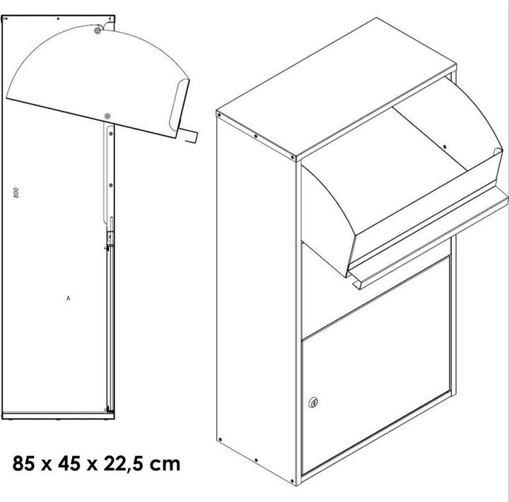Produktbild Mocavi Paketkasten PBox 55 anthrazit Sicherungseinwurf RAL 7016