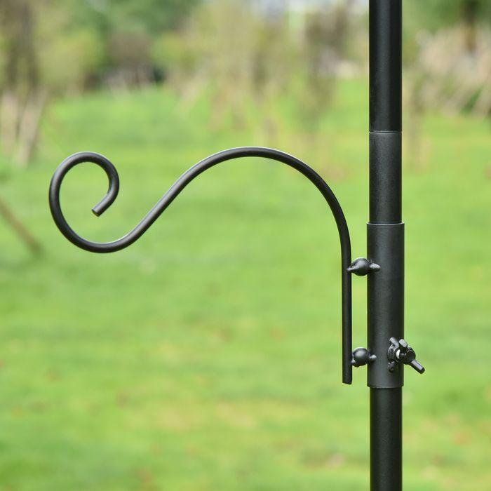 Actual product image Swisshandel24 Vogel Futterstation 208cm inkl. 4 Haken Futterteller Vogeltränke Stahl Schwarz