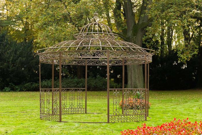 Produktbild Swisshandel24 Luxus Pavillon Romantik V2 rund 350 cm antik braun (350 cm, 350 cm)