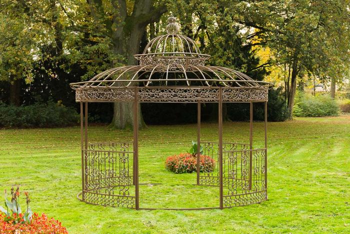 Produktbild Swisshandel24 Luxus Pavillon Romantik V2 rund 350 cm antik braun (350 cm, 350 cm)