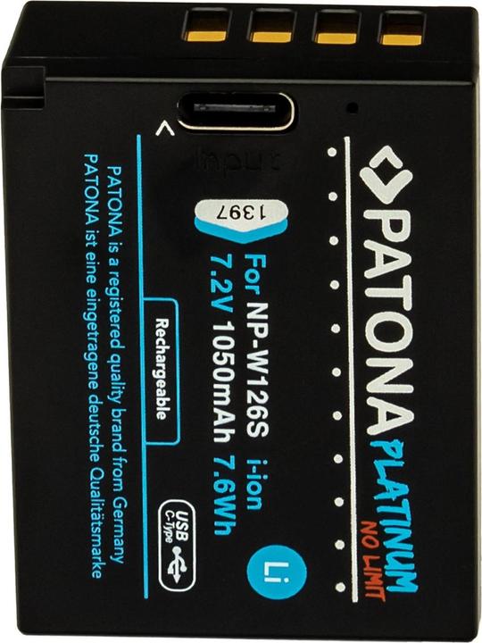 Actual product image Patona Platinum USB-C Fujifilm NP-W126S (Camera battery)