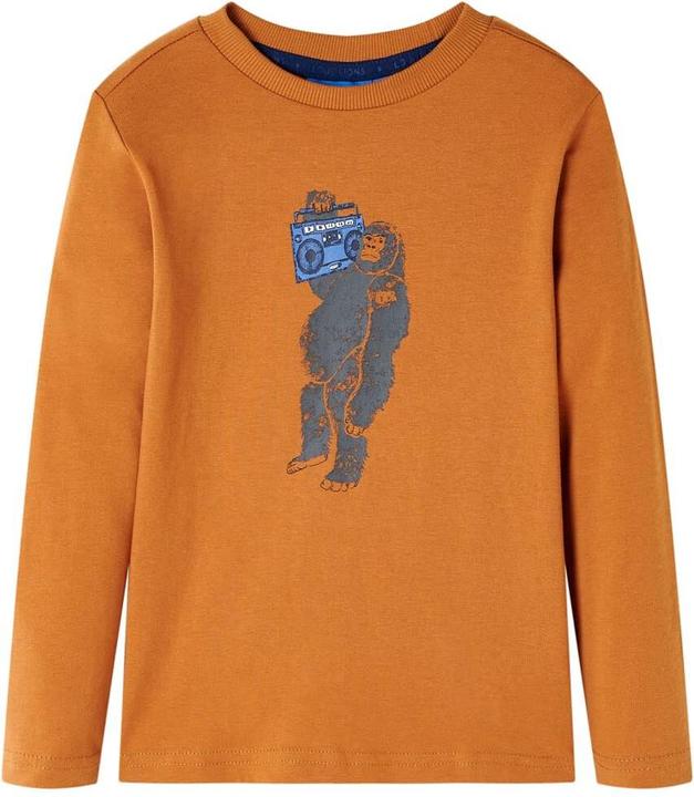 Immagine prodotto VidaXL Camicia da bambino a maniche lunghe ocra scuro 140,Materiale: 100 (140)