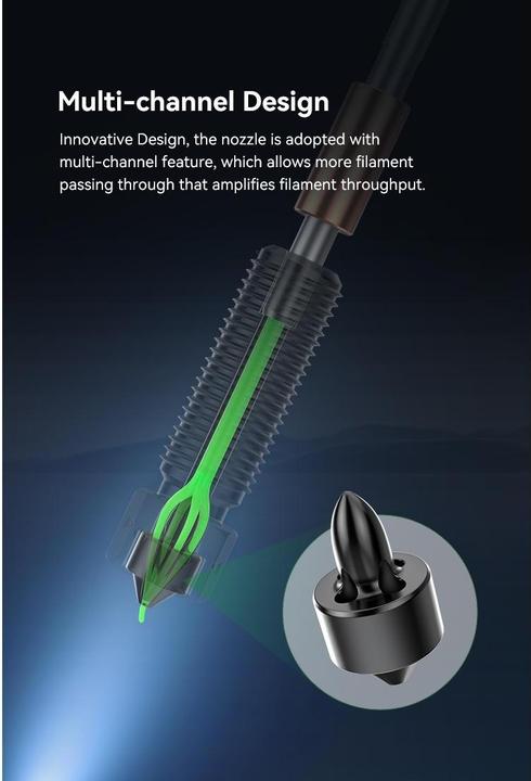 Actual product image Creality Nozzle E3D Obxidian (Blast pipe)