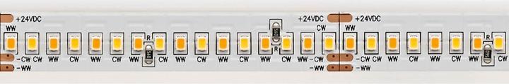 Sigor 15W/m TW LED-Streifen 5000-2700K 5m 288LED/m IP67 24V Steuerbare Lichtfarbe (500 cm)