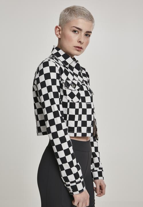 Actual product image Urban Classics Ladies Short Check Twill Jacket (M)