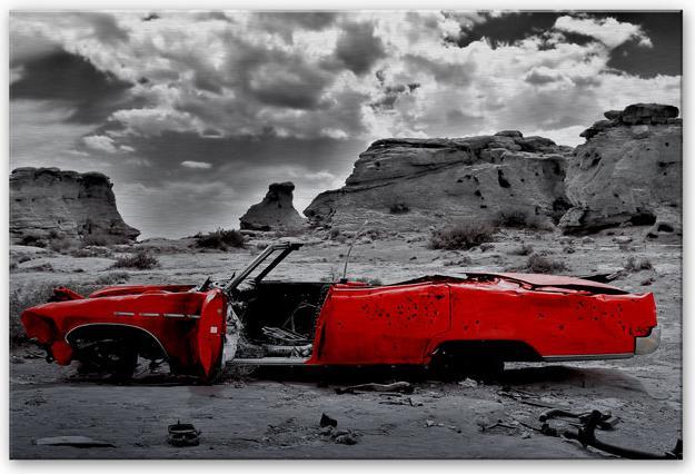 Produktbild Trenddeko Roter Cadillac (100 x 70 cm)