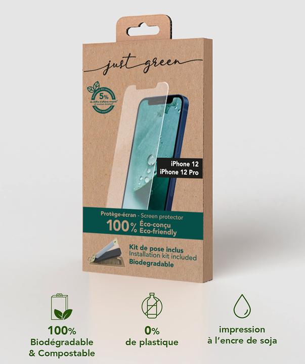 Image du produit Just Green Protection d'écran Bio (1 pièce(s), Apple iPhone 12, Apple iPhone 12 Pro)