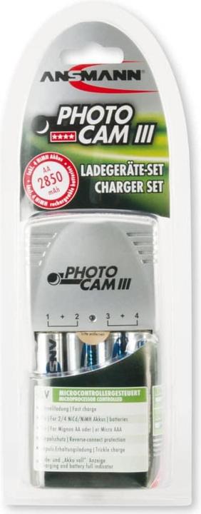 Image du produit Ansmann Photocaméra III (4 pcs, AA, 2850 mAh, Piles rechargeables + chargeur)