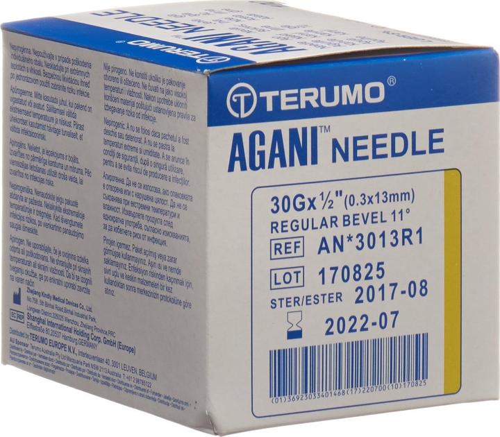 Terumo Agani Einmalkanüle 30G 0.3x13mm gelb (100 Stk)