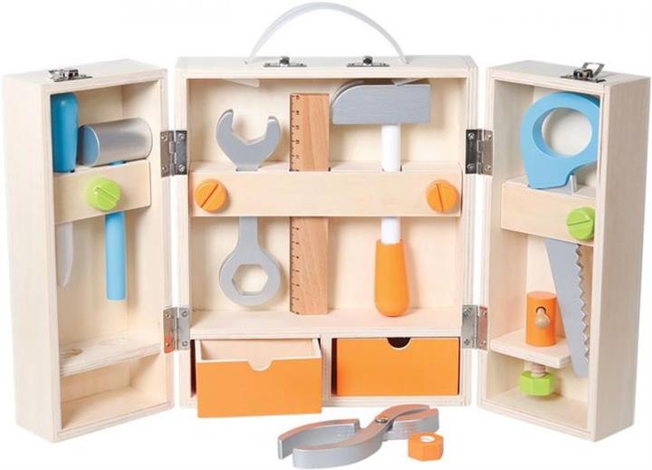 Spielmaus Wooden tool box with accessories