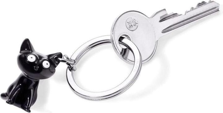 Actual product image Troika FELIX key ring cat, shiny grey/black