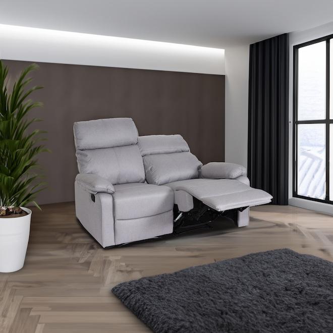 Produktbild Mendler 2er Kinosessel HWC-L93, Liegefunktion Stoff/Textil - dunkelgrau