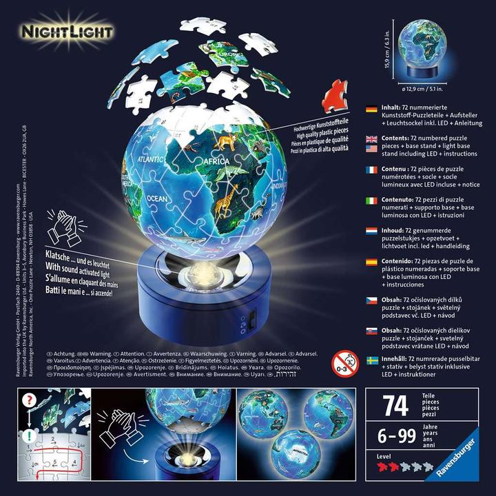 Produktbild Ravensburger Nachtlicht - Erde bei Nacht (72 Teile)