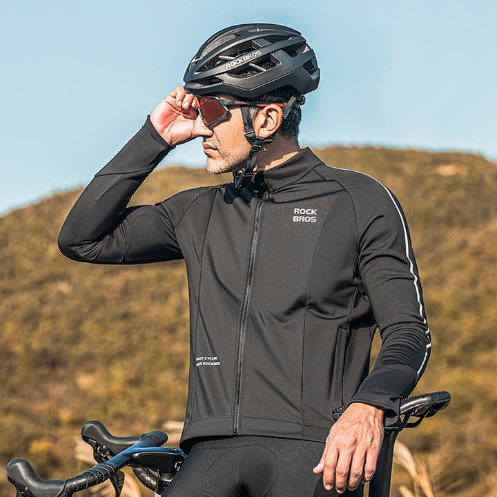 Image du produit Rockbros 15400002002 maillot cycliste à manches longues automne/hiver M - noir (M)