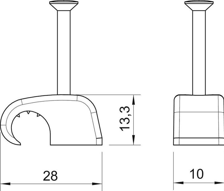 Produktbild OBO Bettermann OBO Haft-Clip 10-14 mm L40 grau 100 Stck 2228858L40GR
