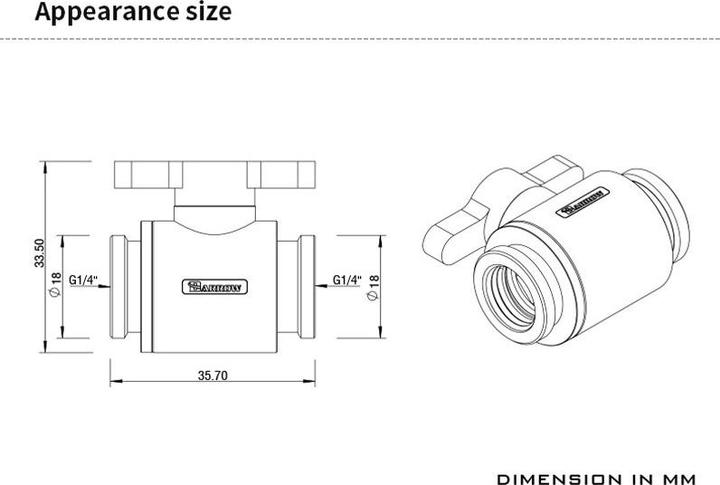 Valori nutrizionali e ingredienti Barrow Valvola a sfera (10 mm) Valvola a sfera da G1/4 di pollice, bianco - nero