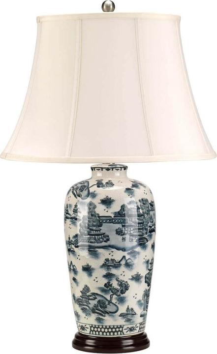 Actual product image Elstead Lighting Blue Traditional Table Lamp E27 Blue White, Made in UK (E27)