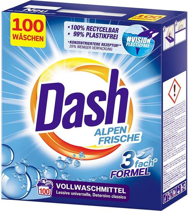 Dash Waschpulver Alpen Frische 6kg (100 Waschgänge, Waschpulver)