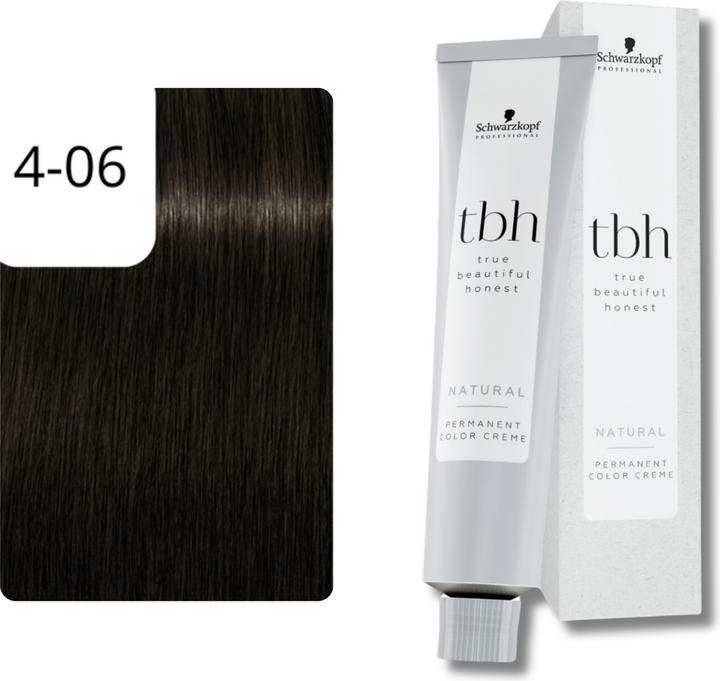 Actual product image Schwarzkopf true beautiful honest - 4-06N Medium Brown Natural Chocolate (4-06 Medium Brown Natural Chocolate)