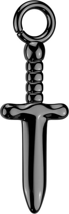 Star Piercing Anhänger schwarz Dolch (Titan G23, ohne Messing)