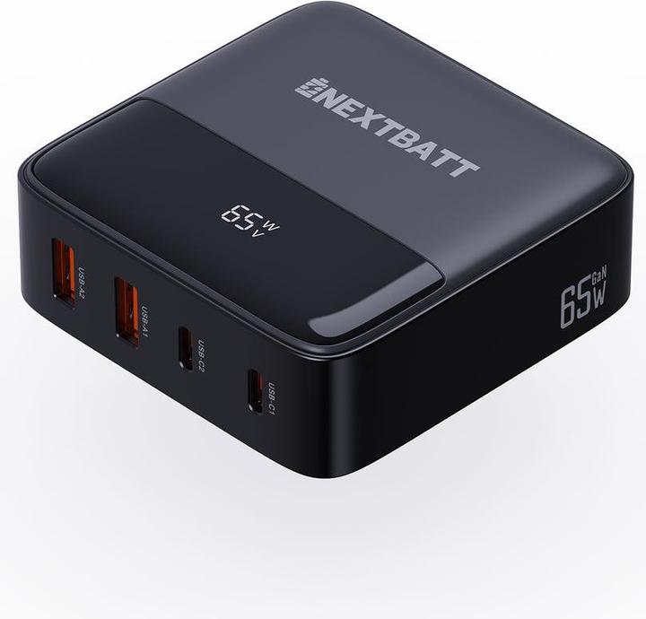 Productafbeelding Nextbatt GaN 65W multipoort USB-C/USB-A snelle oplader (65 W)