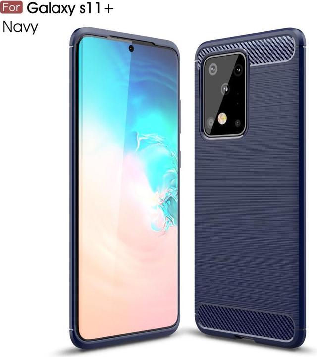 Produktbild Cover-Discount Galaxy S20 Ultra - Silikon Case Metall Carbon Look dunkelblau (Samsung Galaxy S20 Ultra)