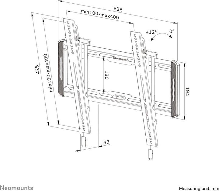 Produktbild Neomounts WAH 1TFT 1Gelenk Max.45 (Wand, 65", 50 kg)