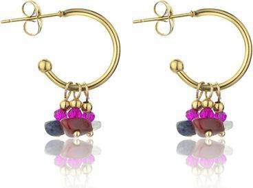Emily Westwood Gold-plated hoop earrings with pendants EWE23039G
