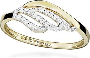 Silver Cat Charming Gold Plated Cubic Zirconia Ring Sc567 (54)