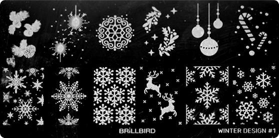Immagine prodotto BrillBird Palette di timbri Design invernale1 (Essiccatore smalto per unghie)