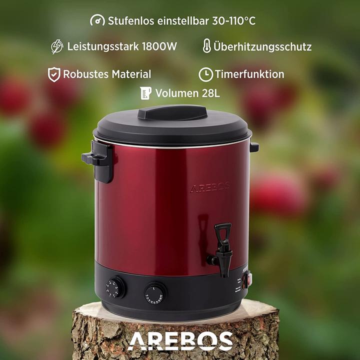 Actual product image Arebos Automatic Preserving Cooker 1800 W 28L in Red (28 l)