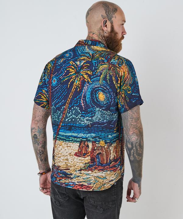 Actual product image Joe Browns Beach Mosaic Print Revere Collar Shirt (S)
