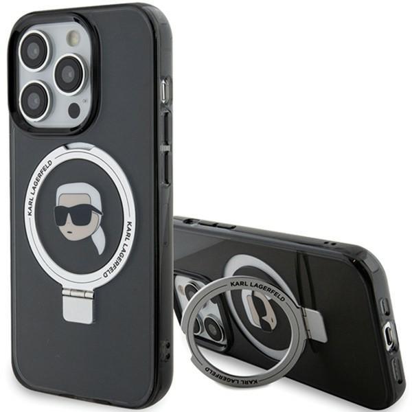 Actual product image Karl Lagerfeld KLHMP15XHMRSKHK iPhone 15 Pro Max 6.7" czarny/black hardcase Ring Stand Karl Head Mag (Apple iPhone 15 Pro Max)