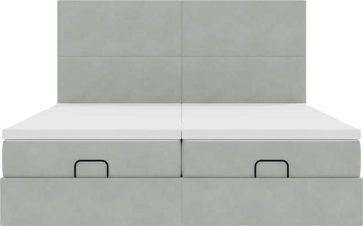 Image du produit VidaXL Ottoman-lit avec matelas Gris clair 160x200 cm velours (160 x 200 cm)