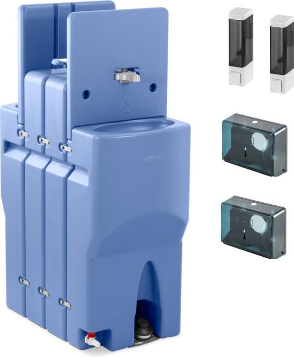Produktbild Ulsonix Doppeltes Mobiles Waschbecken Camping Waschbecken Handwaschbecken 130 l Fusspedal