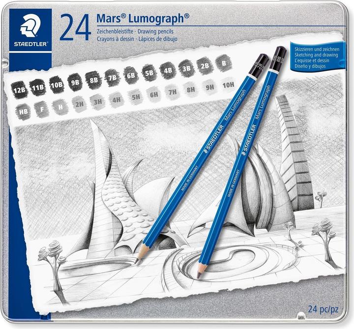 Produktbild Staedtler Mars Lumograph 100 Zeichenbleistifte (2 mm, M, 24 x)